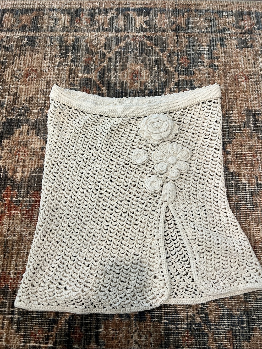 J.Crew Cream Crochet Knit Coverup Skirt
